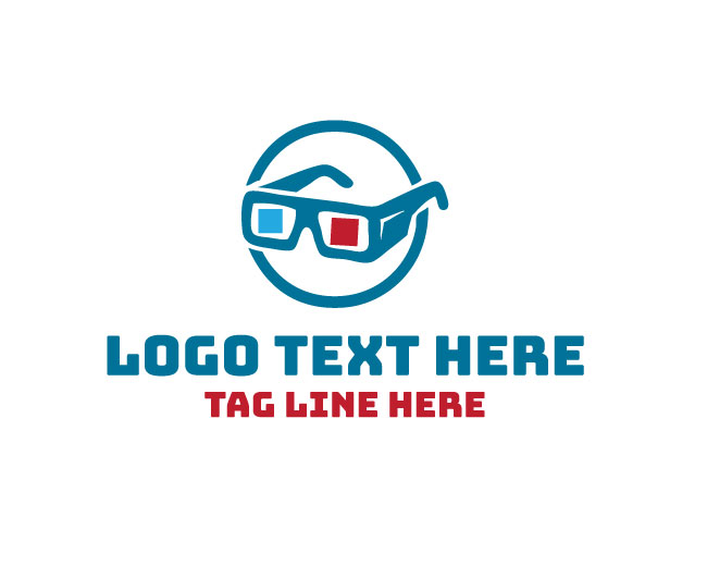 Retro 3D Glasses Logo