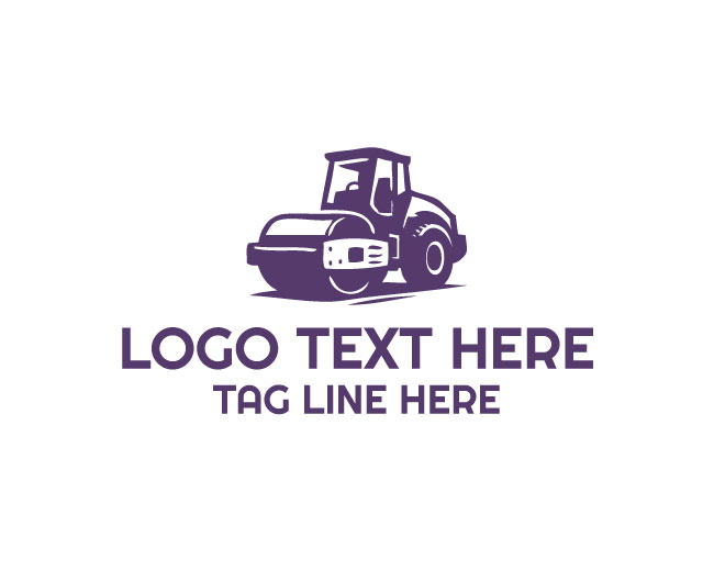 Clean road Roller Construction Logo
