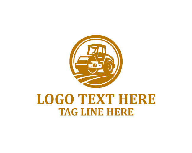 Simple Industrial  road Roller Logo