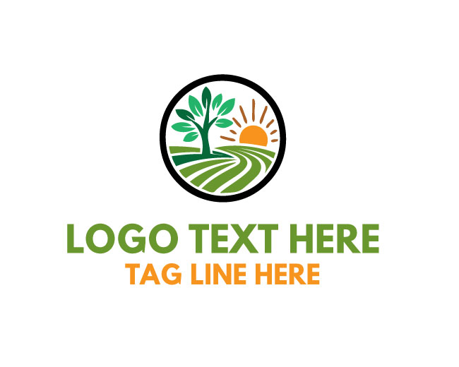 Fresh Tree And Sun Logo
