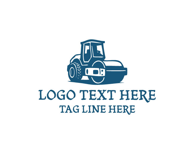 Road Roller Logo Minimal Form