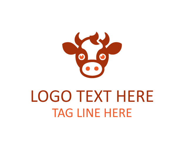 Cute Baby Cow Logo