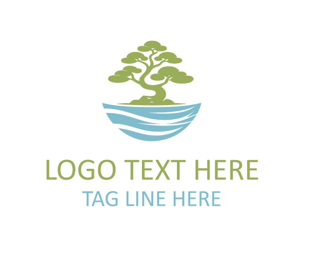 Bonsai Tree Logo Minimal Style