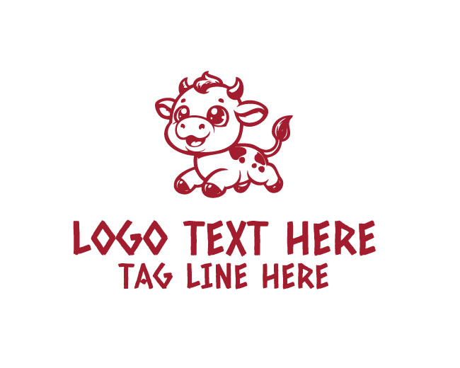 Baby Cow Funny Logo