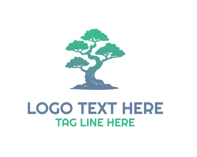 Bonsai Tree Logo Minimal Form