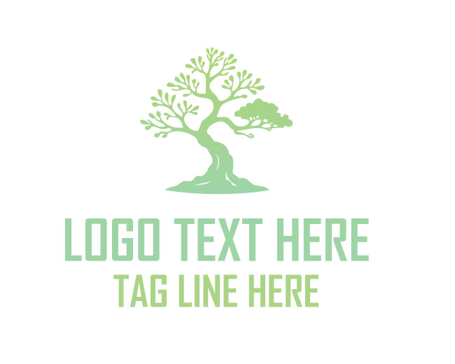 Bonsai Tree Logo Simple Shape