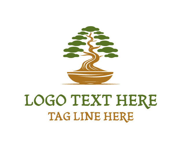 Bonsai Tree Logo Simple Design
