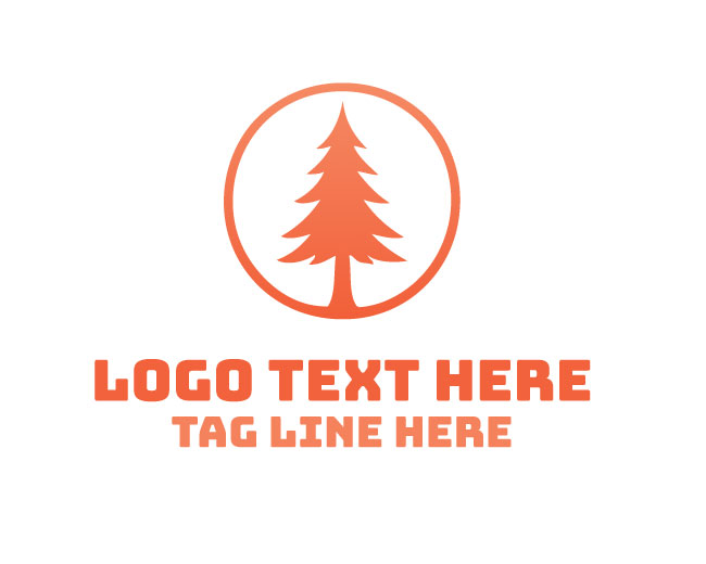 Pine Tree circle Logo Minimal Style