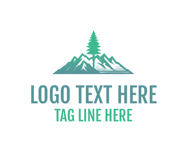 Pine Tree moountain Logo Clean Nature 