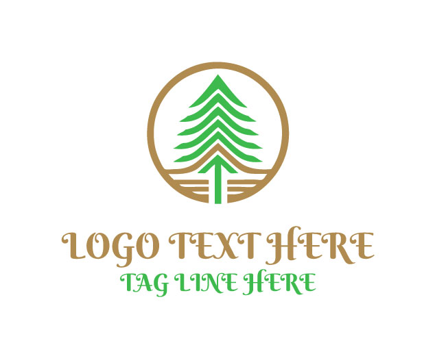 Pine Tree Logo Minimal Nature