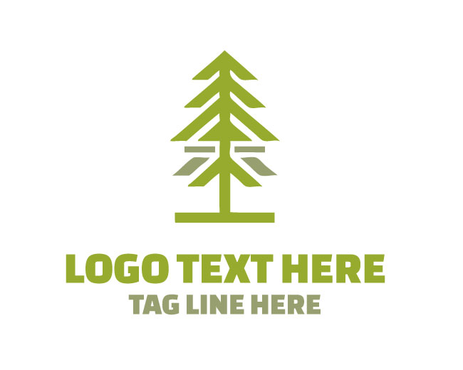 Pine Tree Logo Clean Evergreen