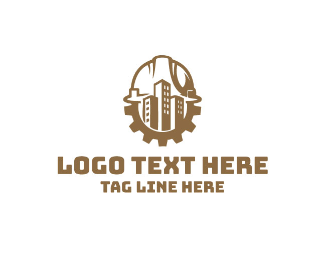 Construction Helmet building Logo