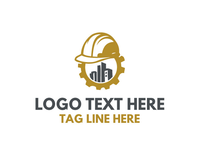 Construction Helmet building Logo