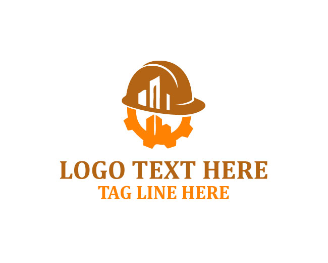 Construction Gear Helmet Modern Logo