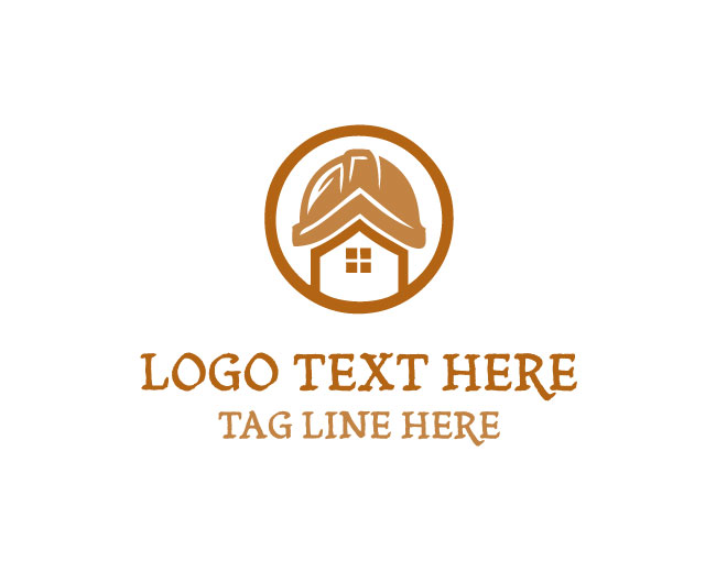 Construction Helmet Circle Logo