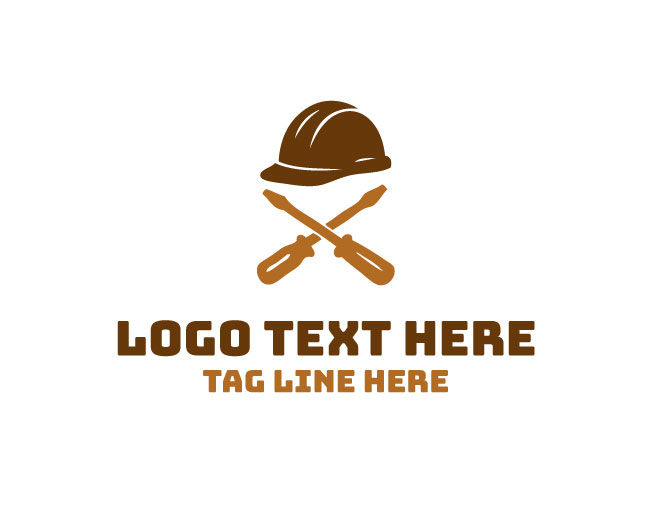 Construction Helmet Tool Logo