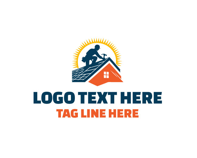 Roofing Worker Logo