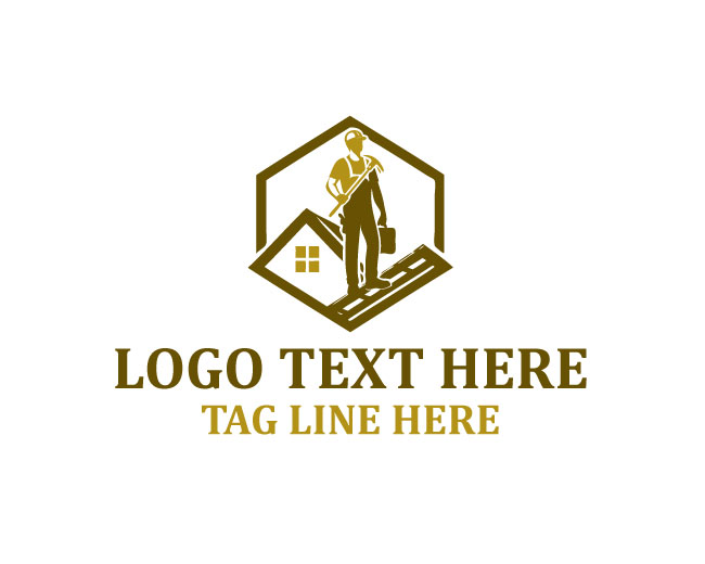 Roofing Worker Logo
