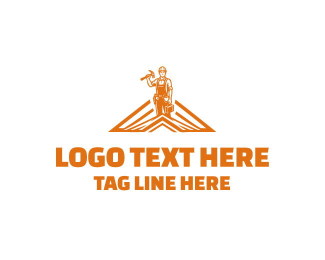 Roofing Worker Modern Logo