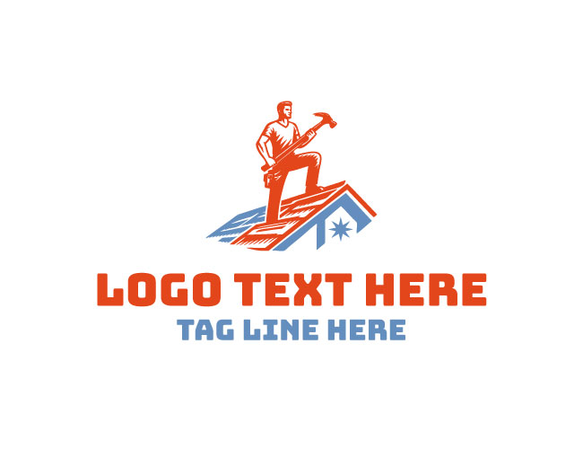 Roofing Worker Logo