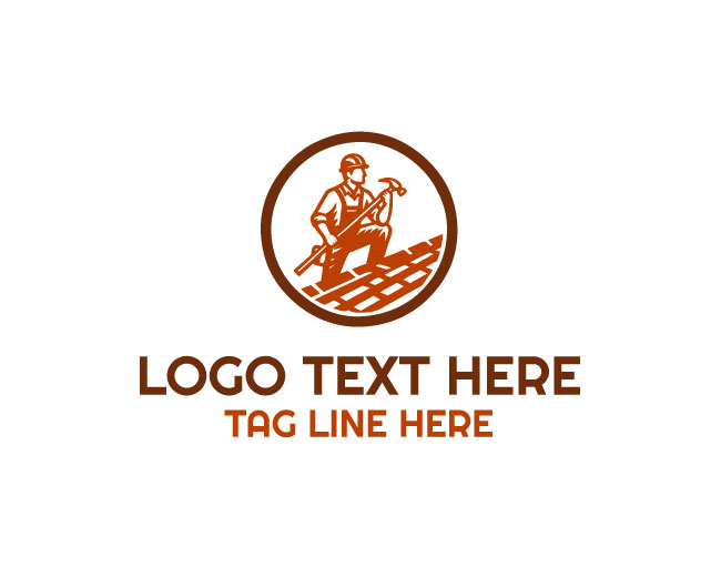 Roofing Worker House Logo