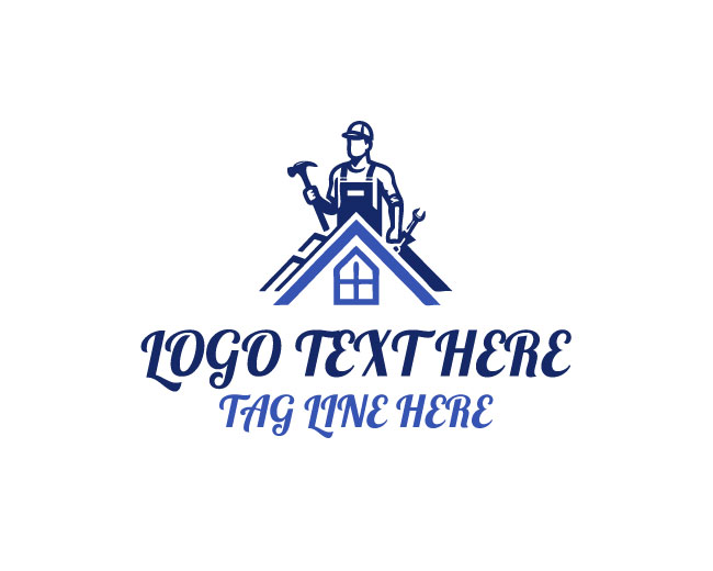 Roofing Worker Logo