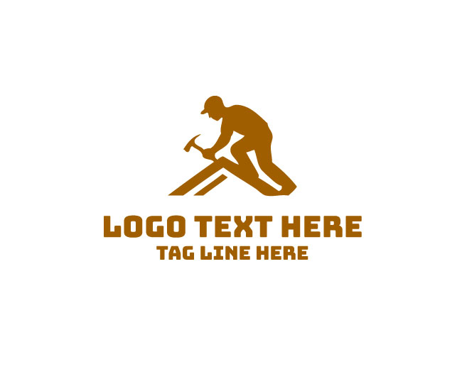 Roofing Worker Industrial Logo