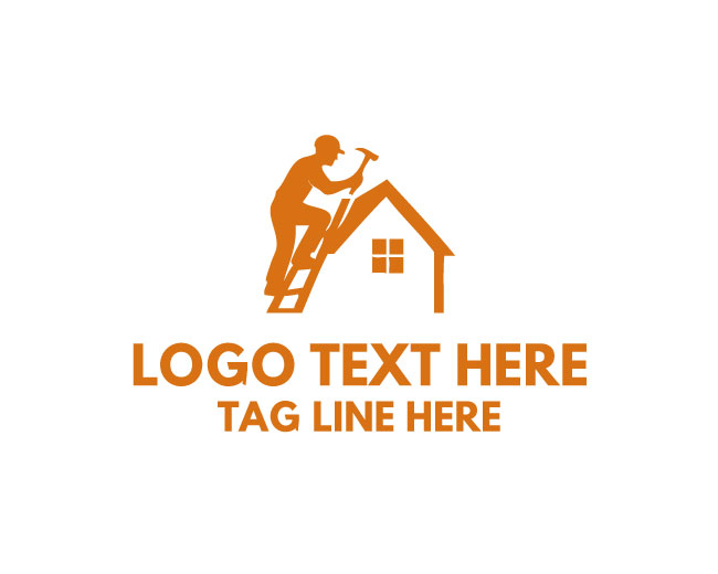 Roofing Worker Simple Logo
