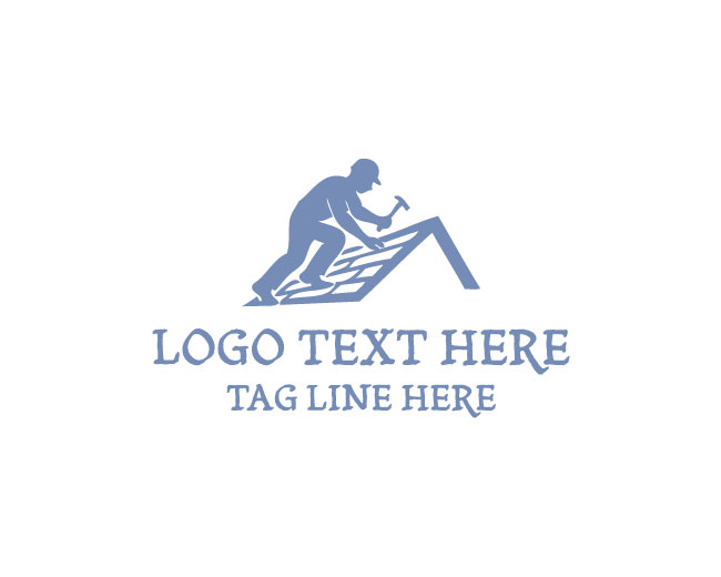 Roofing Worker Service Logo
