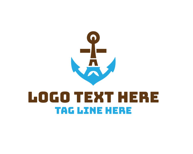 Eiffel Tower Anchor Logo Minimal Style