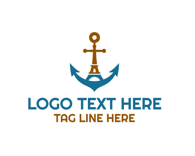 Eiffel Tower Anchor Logo Clean Design