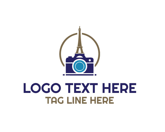 Eiffel Tower Camera Logo Minimal Style