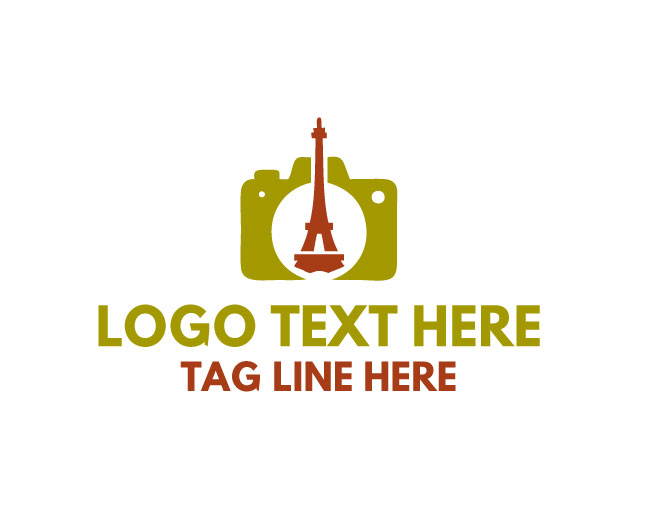 Eiffel Tower Camera Logo Clean Design