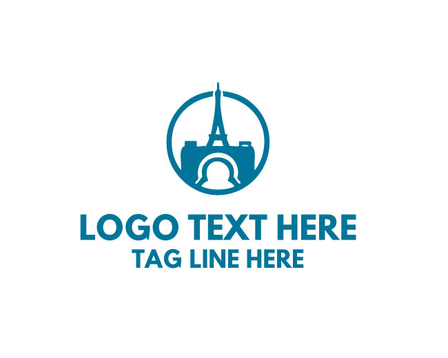 Eiffel Tower Camera Logo Creative Design