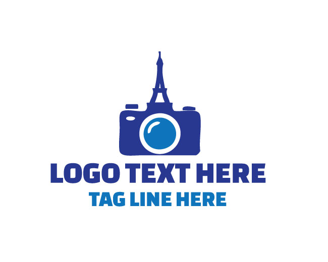 Eiffel Tower Camera Logo Clean Style