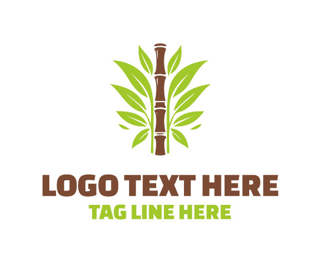 Bamboo Green Leaf Logo
