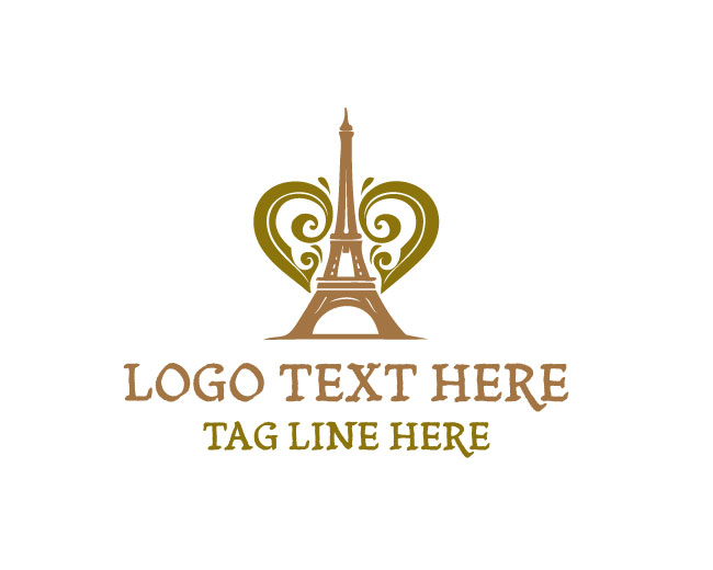  Eiffel Tower Heart Logo Minimal Form