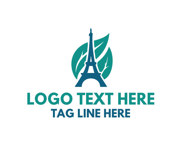 Eiffel Tower Leaf Creative Design Logo
