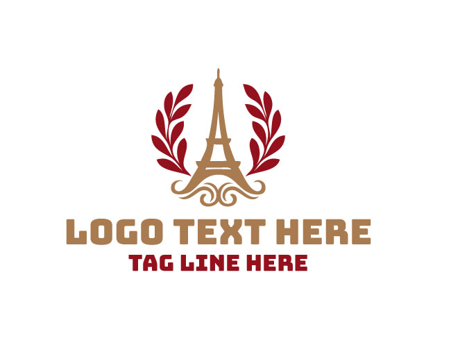  Eiffel Tower Leaf Nature Design Logo