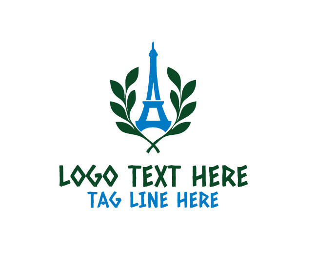  Eiffel Tower Leaf Eco Style Logo