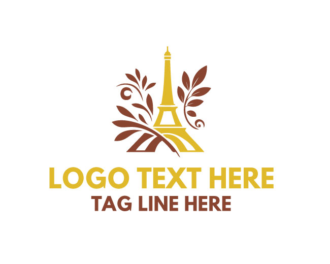 Eiffel Tower Leaf Clean Nature Logo