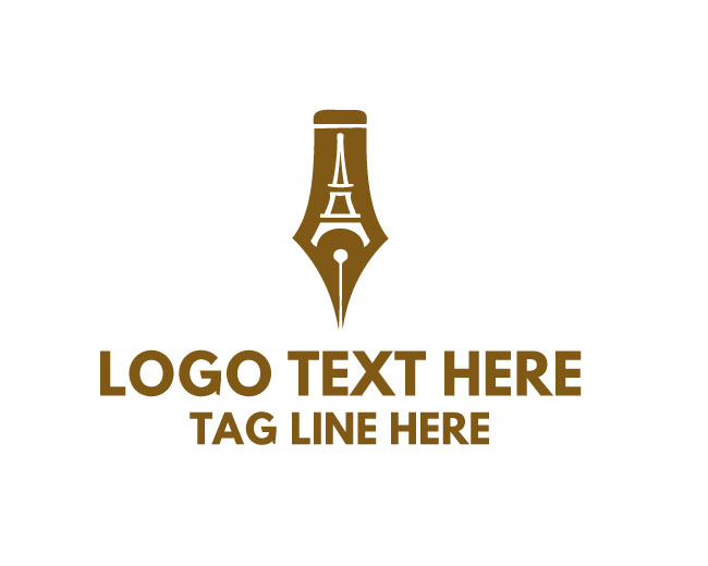 Eiffel Tower Pen Simple Style Logo
