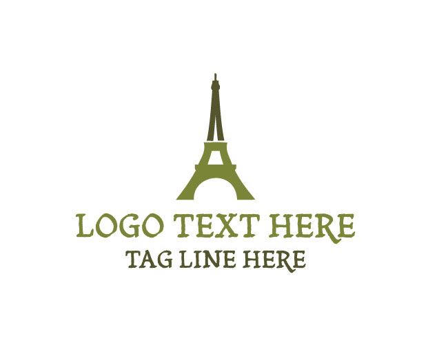 Eiffel Tower Pen Creative Design Logo