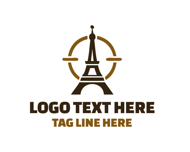 Eiffel Tower Star Minimal Style Logo