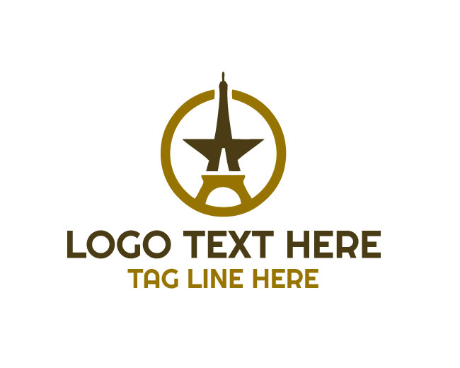 Eiffel Tower Star Simple Concept Logo