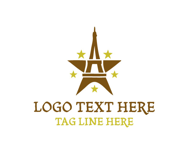 Eiffel Tower Star Bright Concept Logo