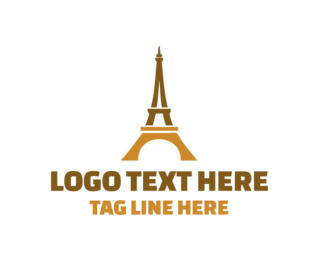 Eiffel Tower Travel Minimal Form Logo