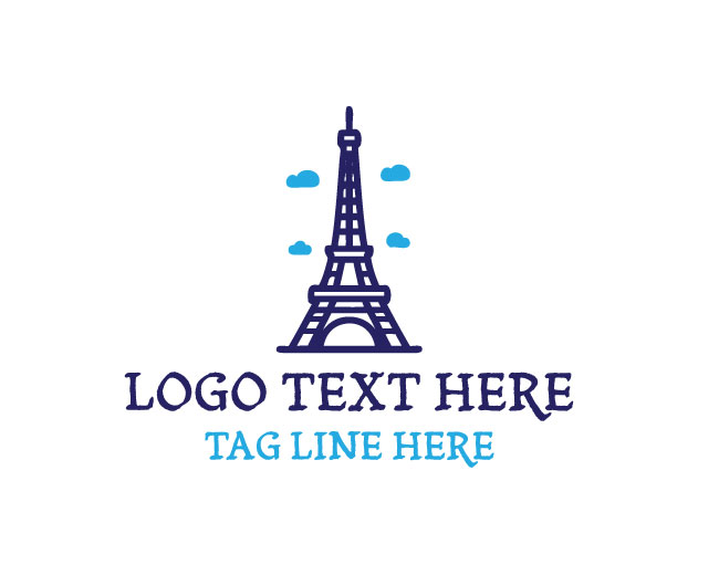  Eiffel Tower Travel Trip Style Logo