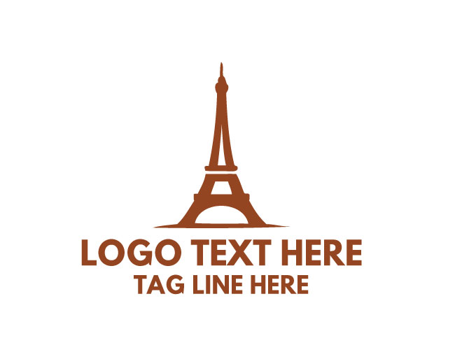 Eiffel Tower Travel Route Design Logo