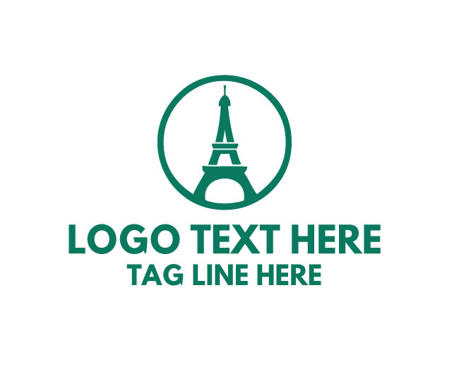 Eiffel Tower Circle Creative Logo